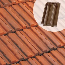 Tuiles Tuile Terre Cuite PV 13 Huguenot à Double Emboîtement EDILIANS - Flammé Rustique