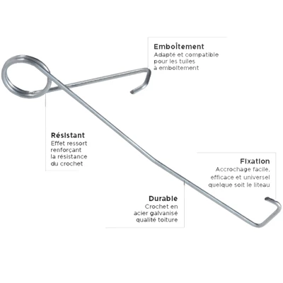 Edilians Crochets Pour Tuiles Crochet HARPON GM Symétrique - Fixation Pour Tuiles à Emboîtement - Boîte De 500 Pièces – Image 3