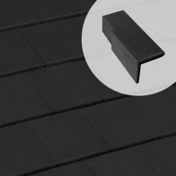 BMI Monier Tuiles Demi-tuile De Rive Universelle Gauche En Béton - Innotech - Graphite - 42 X 14.5 Cm