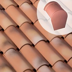 Monier Tuiles Faîtière D'about 1/2 Ronde Fin AK192