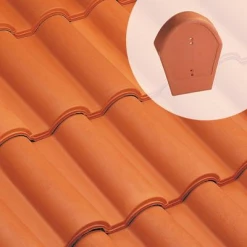 Edilians Tuiles Fronton 90° Grand Modèle P/ Faîtière à Pureau Variable (814)