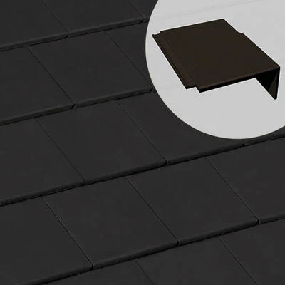 BMI Monier Tuiles Tuile De Rive Universelle Droite En Béton - Innotech - Graphite - 42 X 33.3 X 14.5 Cm