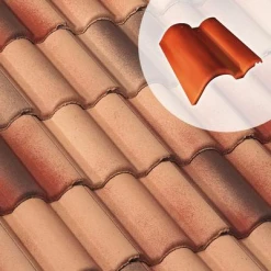 BMI Monier Tuiles Tuile De Rive Ronde Gauche En Béton - Plein Ciel - Silvacane Littoral - 42 X 29.4 X 12.5 Cm