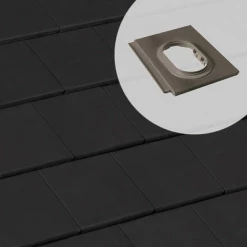 BMI Monier Tuiles Tuile à Douille Béton Pour Système Durovent - Innotech - Graphite - 42 X 33.5 Cm