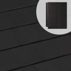 BMI Monier Tuiles Tuile Béton Grand Moule à Aspect Plat - Innotech - Graphite - 42 X 33 Cm