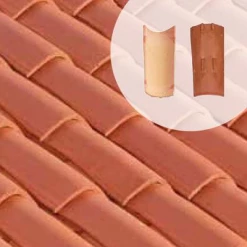 Biobric Tuiles Tuile Canal Terre Cuite Tradi'fix Tegula 40 - Rouge