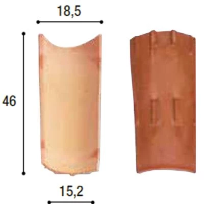 Biobric Tuiles Tuile Canal Terre Cuite Tradi'fix Tegula 46 - Vieilli – Image 2